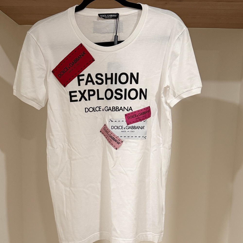 Dolce & Gabbana White Tee with Bold Graphic